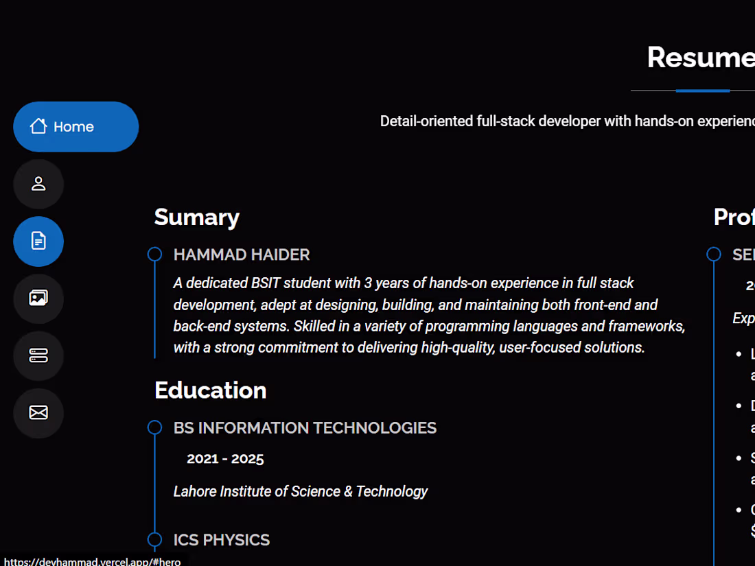 Cover image for Portfolio - Hammad Haider