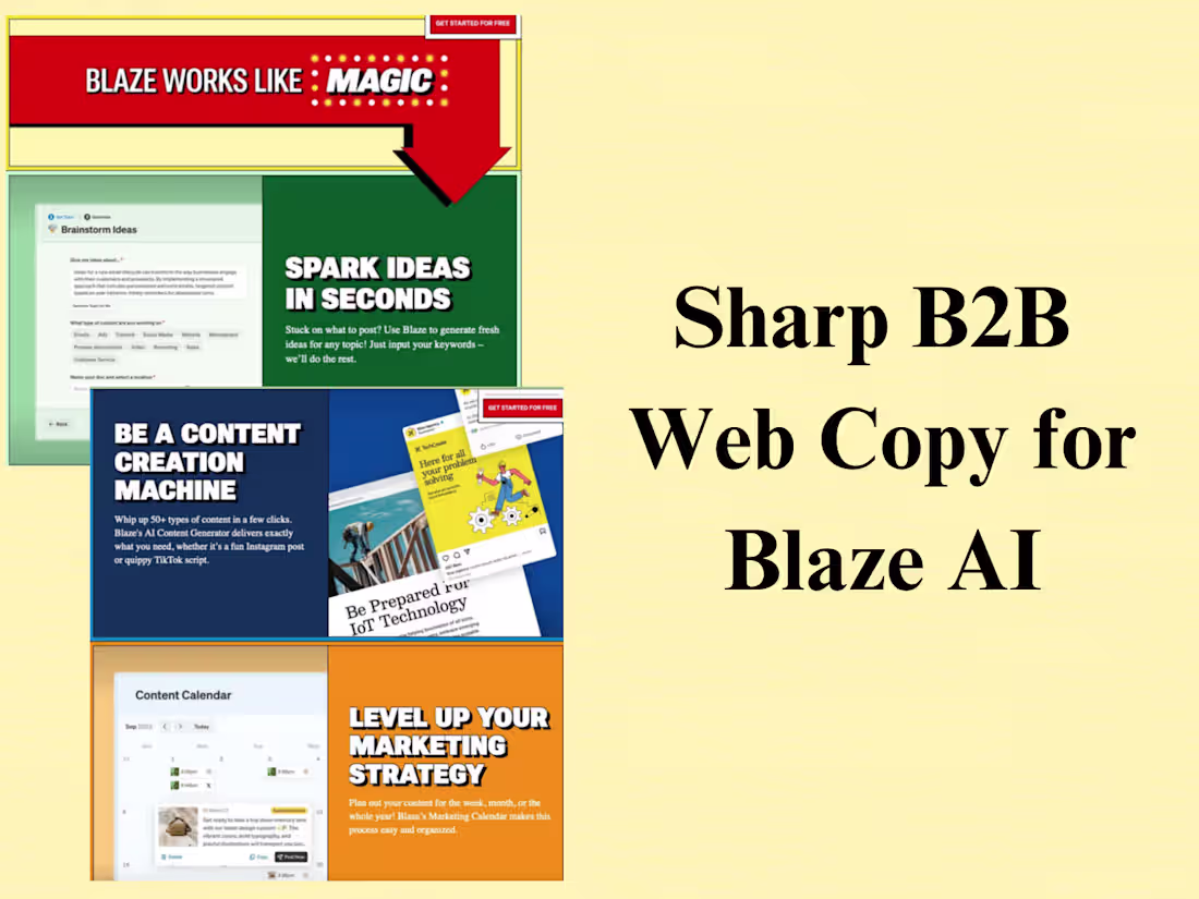 Cover image for Sharp B2B Web Page Copy for Blaze AI