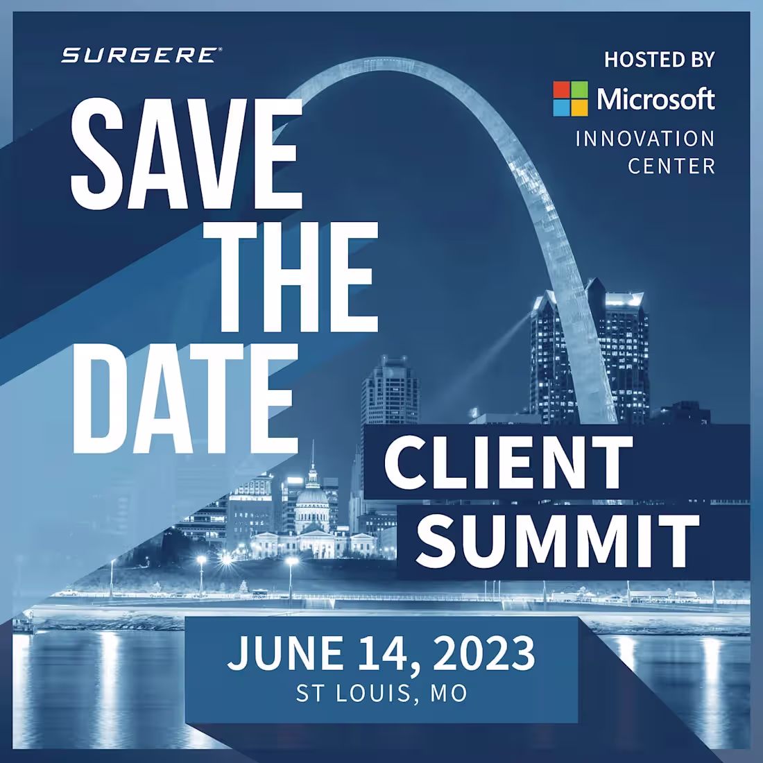 Cover image for Surgere Client Summit: Save the Date Design