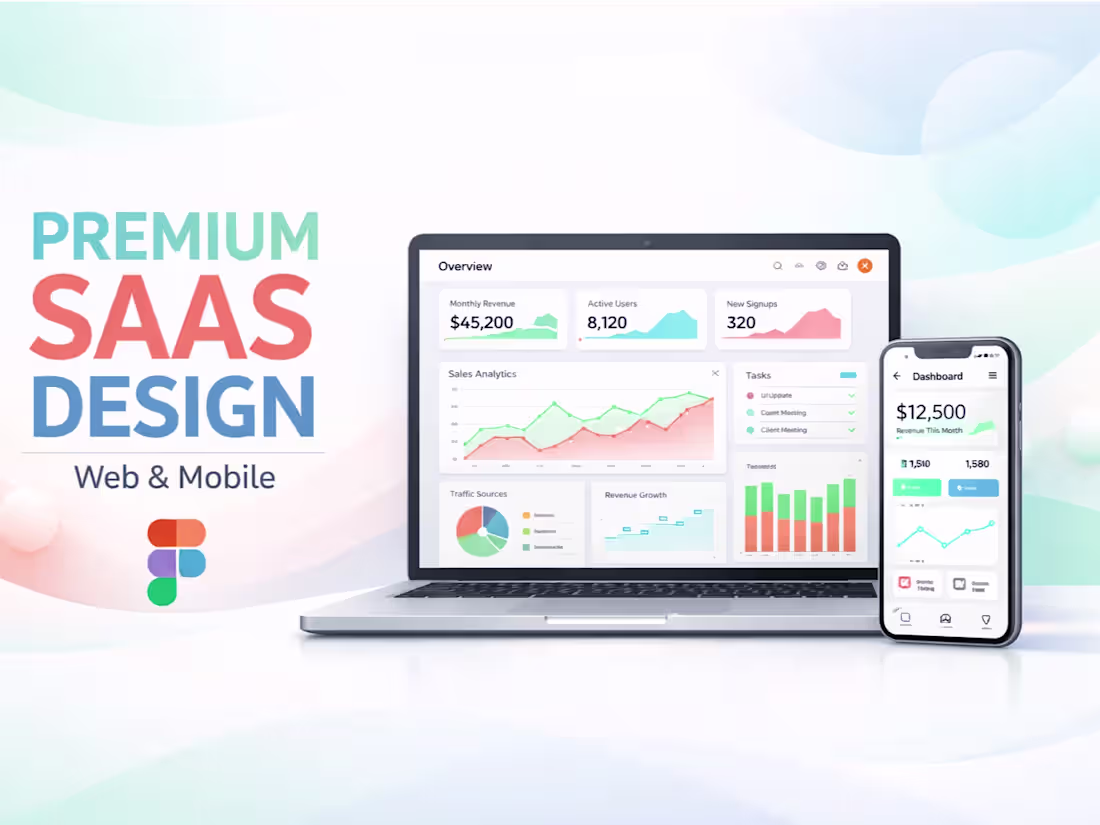 Cover image for I will design saas dashboard UI/UX in figma for web and apps
