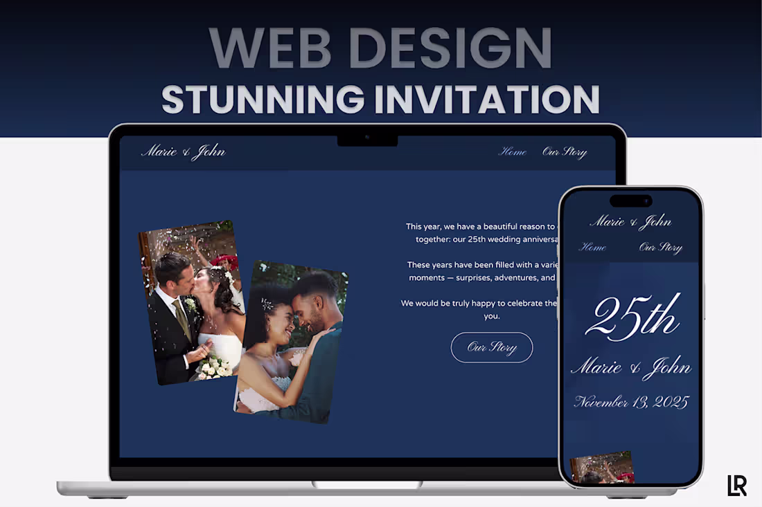 Cover image for Stunning Wedding & Anniversary Invitation Wix