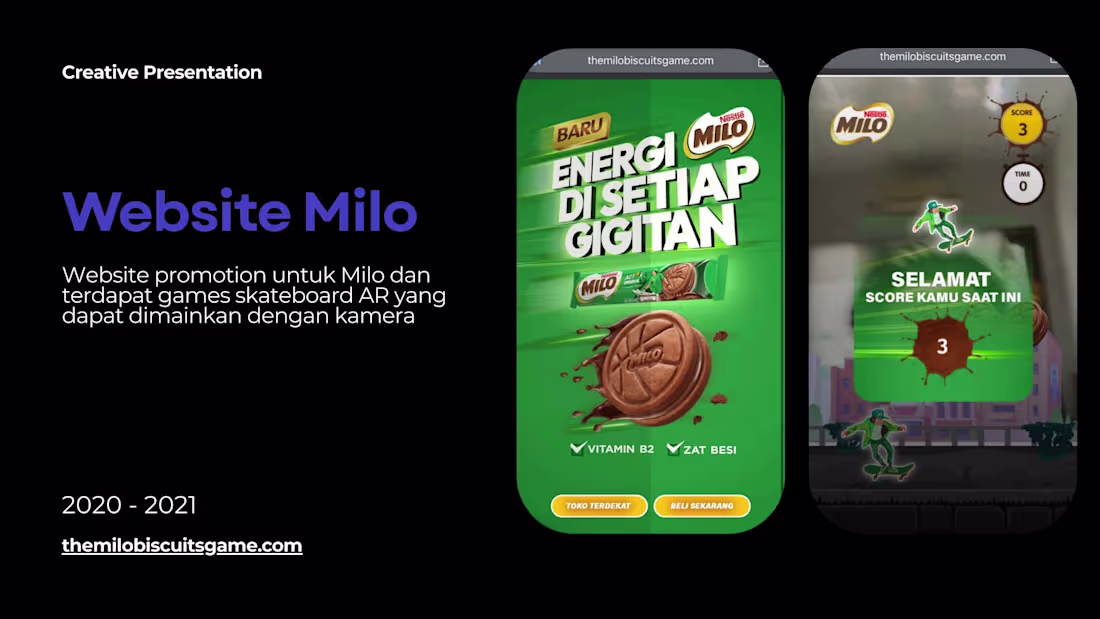 Cover image for Nestle Milo Website AR Game