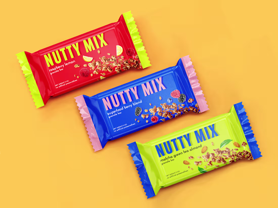 Cover image for Nutty Mix Granola Bar CPG Design