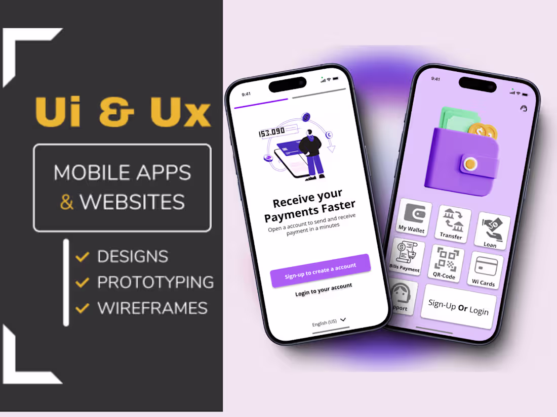 Cover image for UI UX mobile app or website design and wireframing Using FIgma