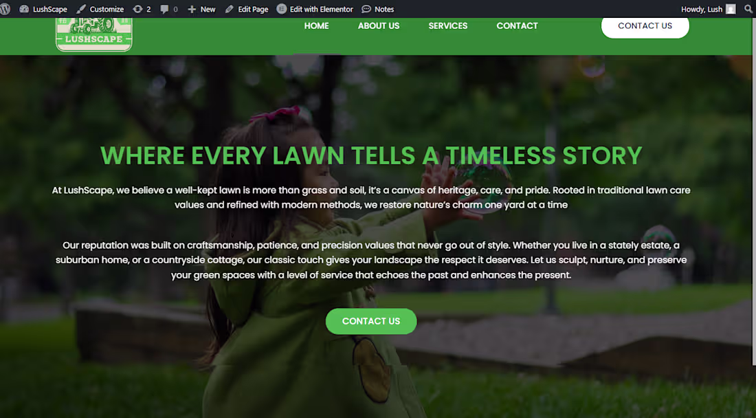 Cover image for WordPress website Design for Lushscape