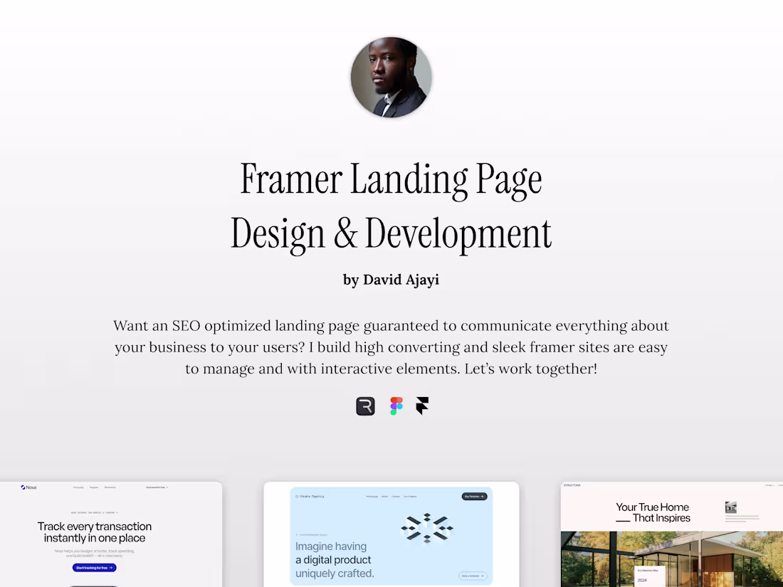 Cover image for Framer • Landing Page Design & Development