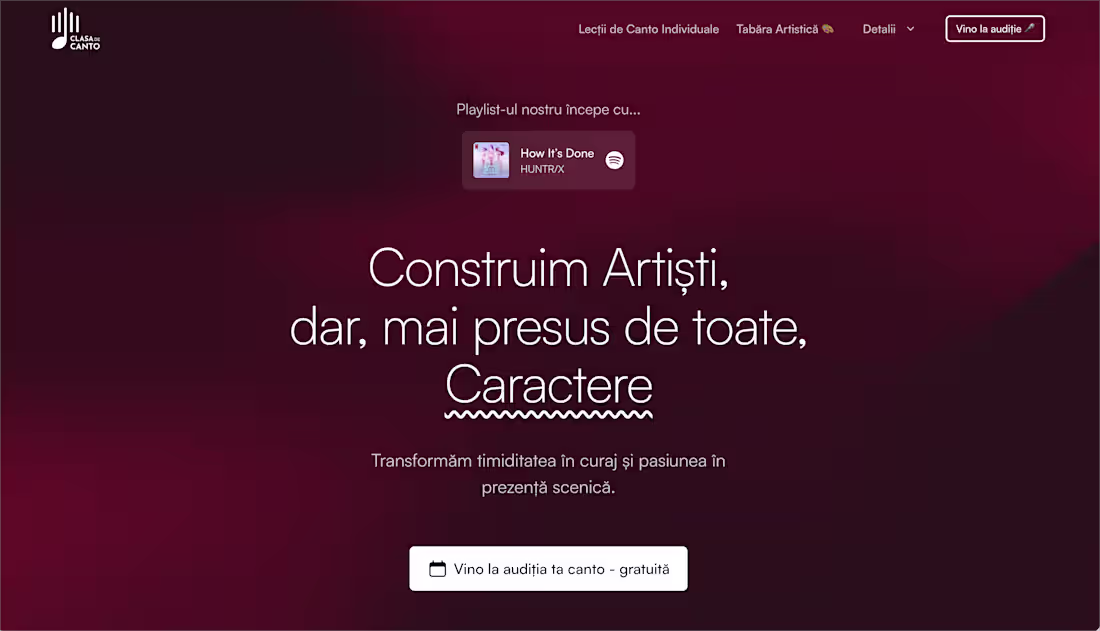 Cover image for Clasa de Canto - Website Design & Development