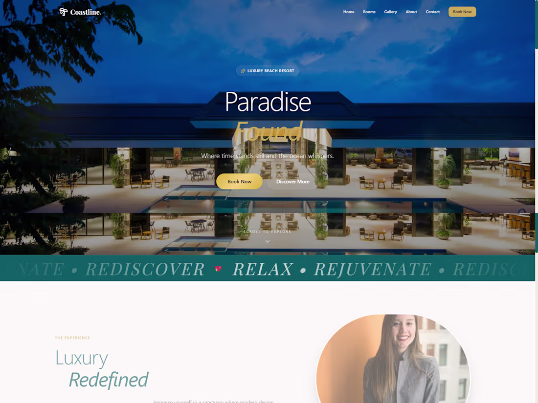 Cover image for Coastline Resort
Demo
Multi-page luxury resort website
