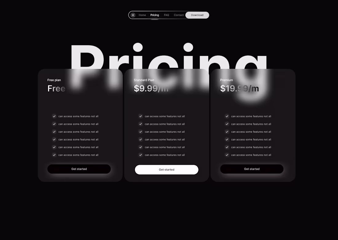 Cover image for A pricing page for modern website
