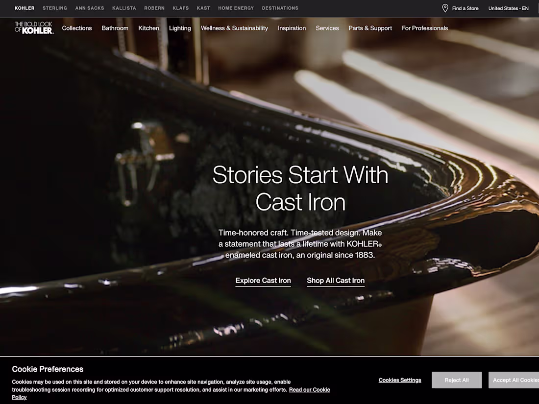 Cover image for KOHLER 150th Anniversary Microsite Design