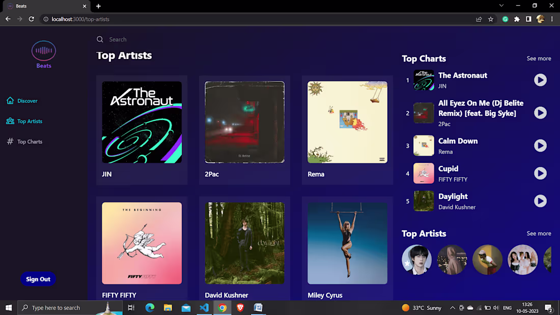 Cover image for Beats- A music web application