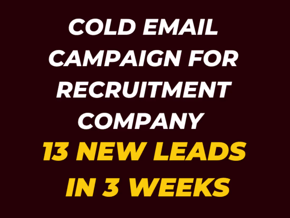 Cover image for Cold Email Campaign for Startup B2B Recruitment Company