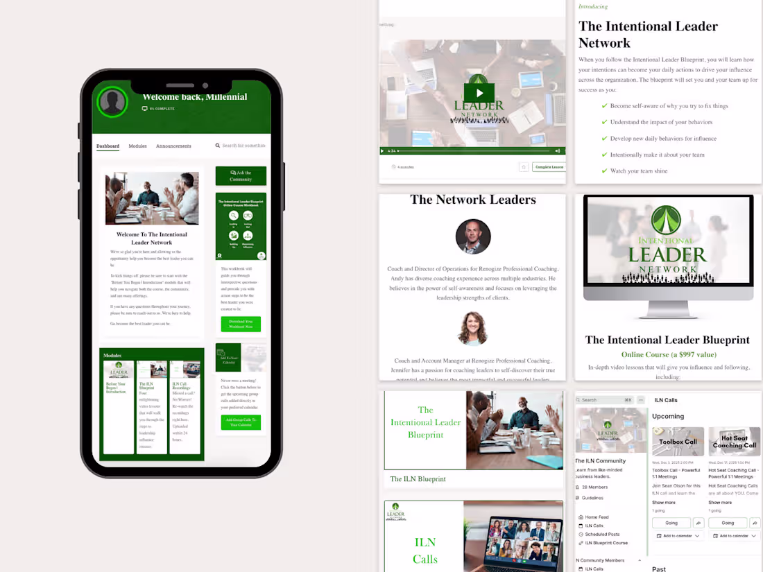 Cover image for Kajabi Course & Community Setup for Leadership Coaching Network