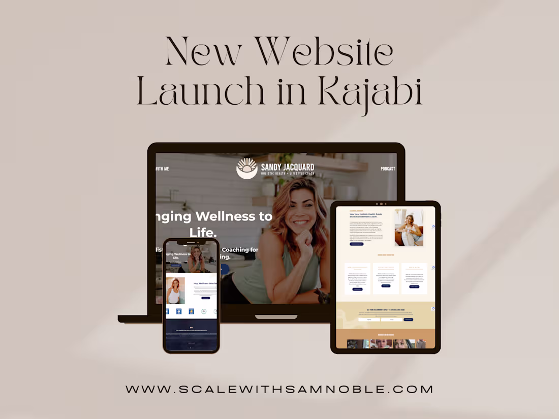 Cover image for Website Design for Sandy Jacquard in Kajabi