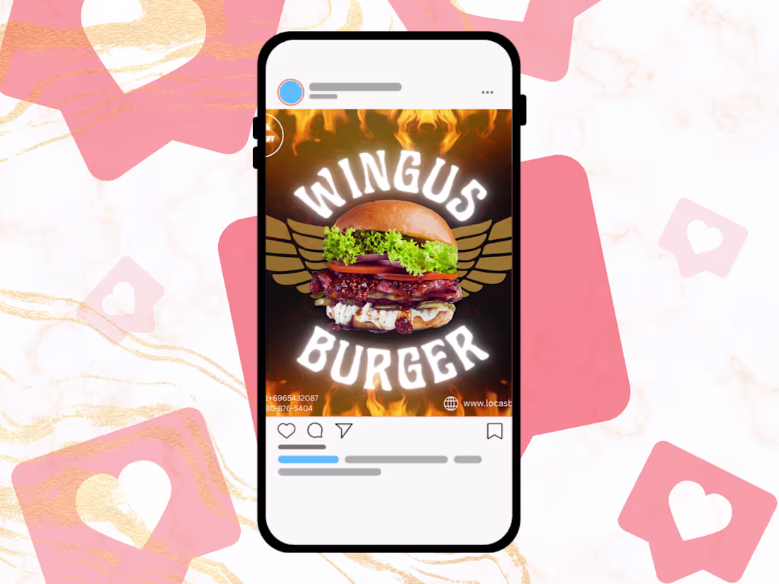 Cover image for Wingus Burger Social Media Creative