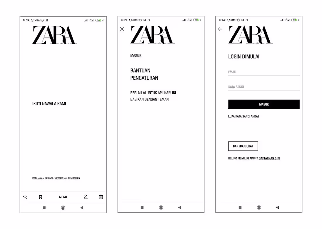 Cover image for Redesign Zara app ( wireframe part one )