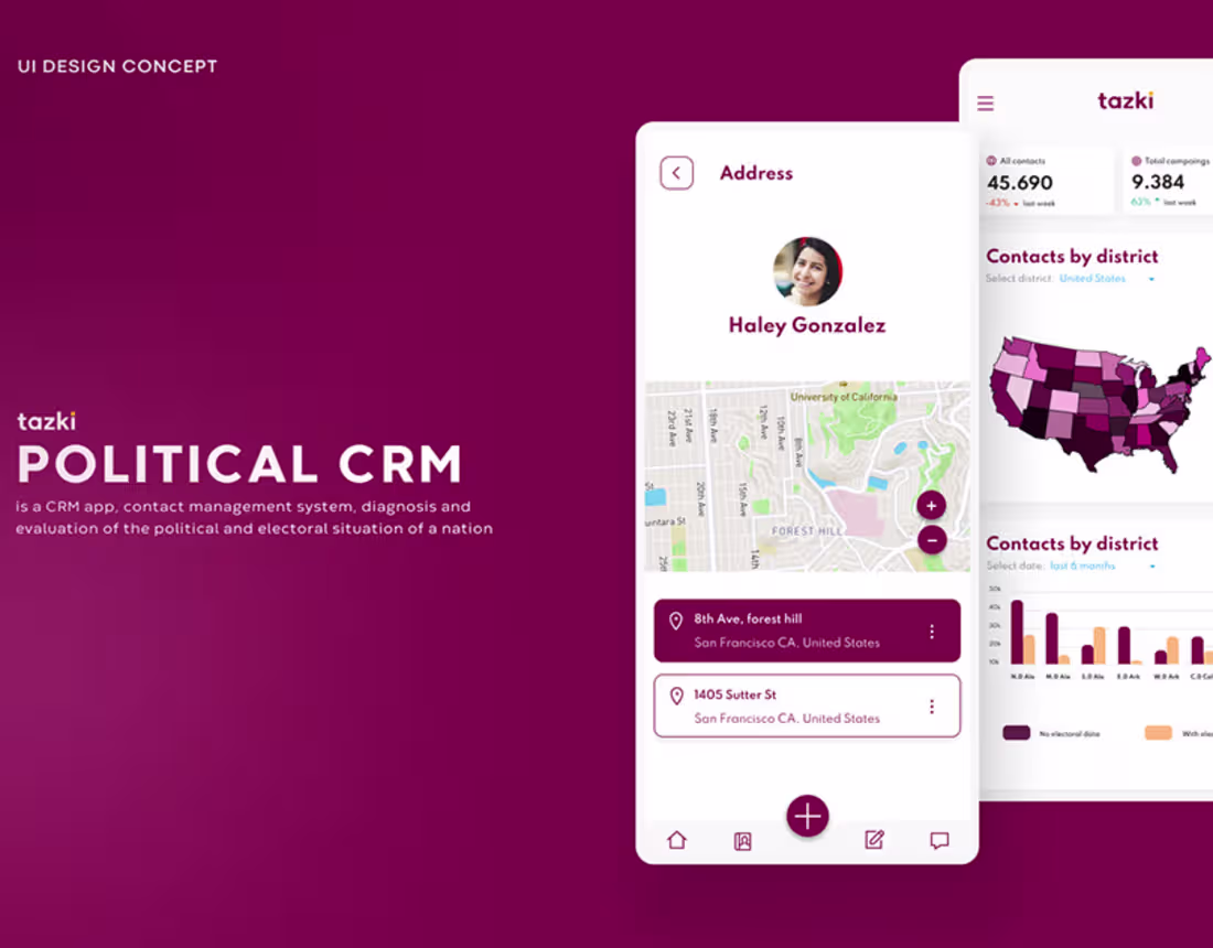 Cover image for Tazki CRM app on Behance