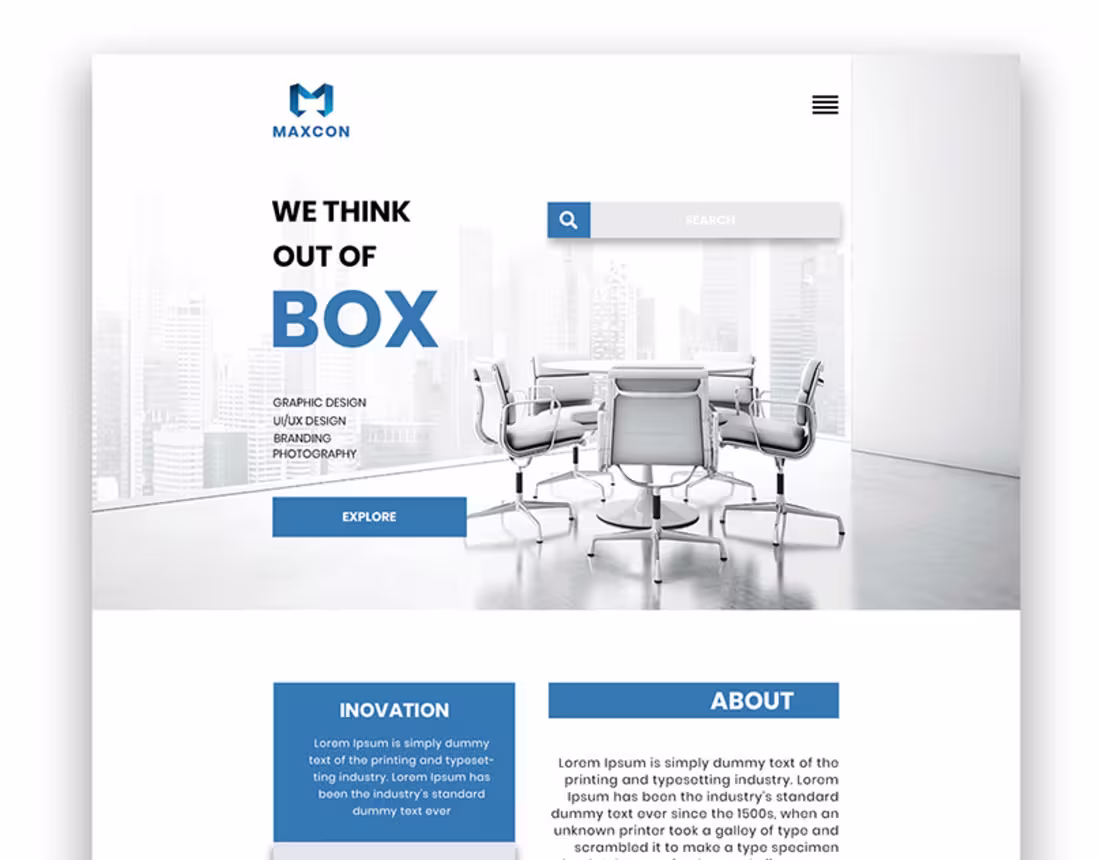 Cover image for Maxcon Corporate Web UI on Behance