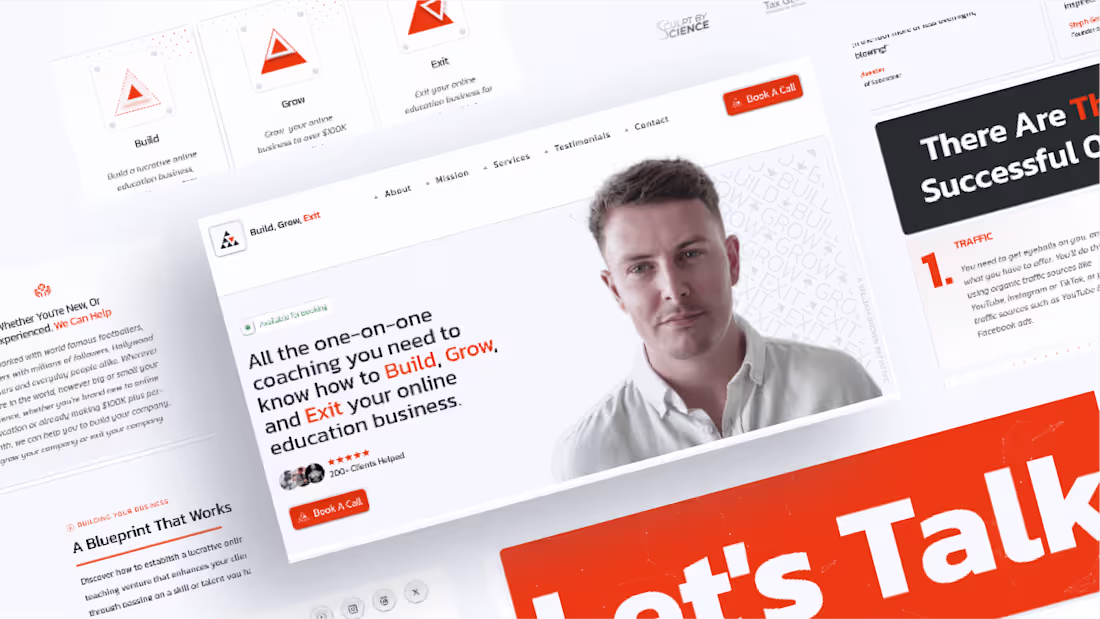 Cover image for Build, Grow, Exit Landing Page (Framer)