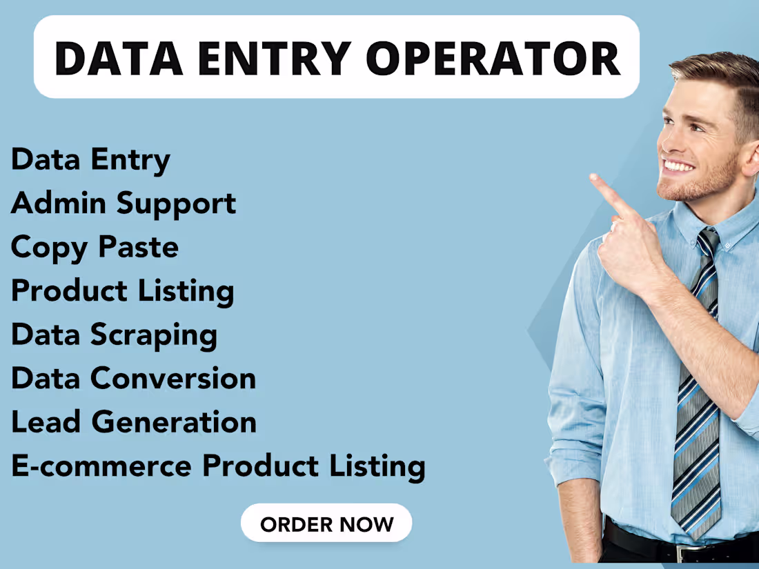 Cover image for I will be your dependable Data Entry Operator