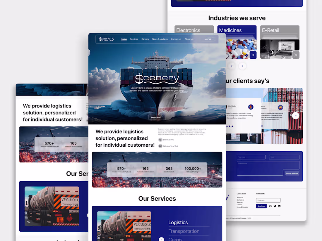 Cover image for Scenery Shipping - Shipping Company Profile Website