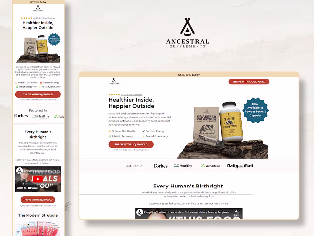 Cover image for Ancestral | Replo Landing Page Development 
