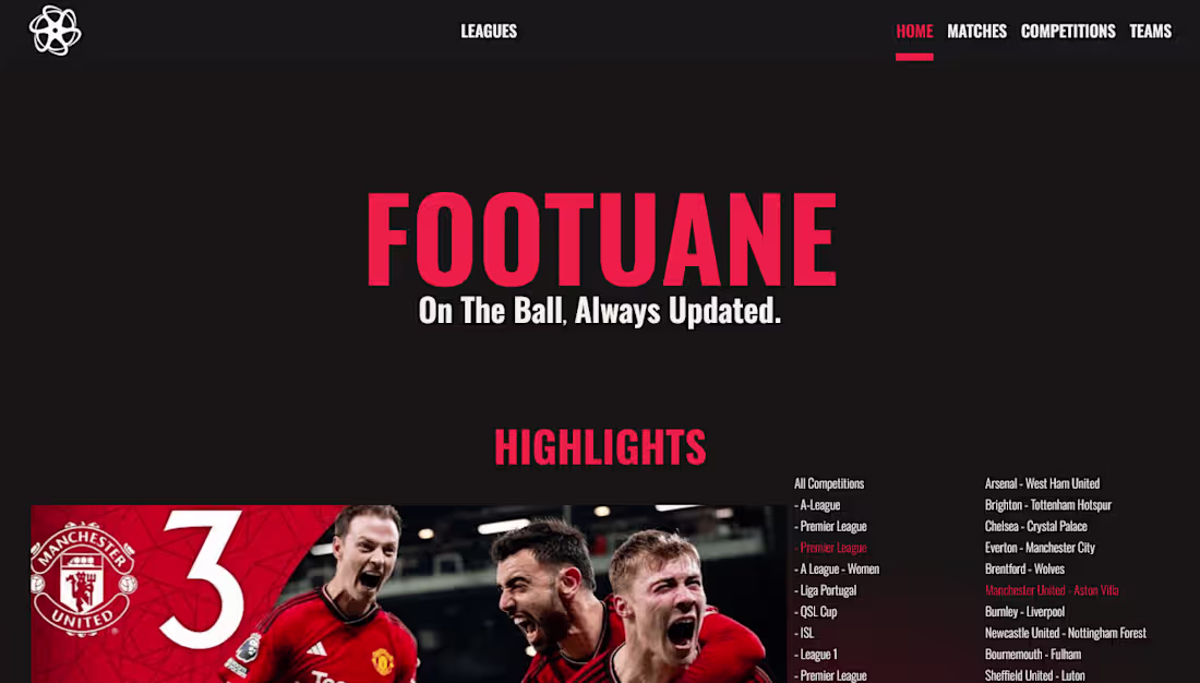 Cover image for Footuane : a football data website