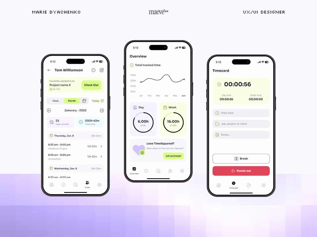 Cover image for TimeSquared –– Time tracking app 