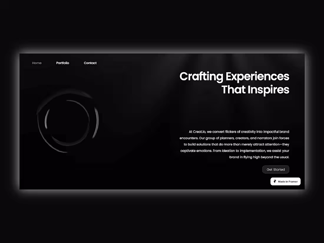 Cover image for Creat.io - Portfolio Website made from Framer