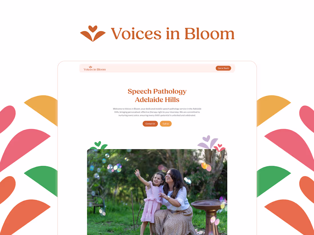 Cover image for Voices in Bloom — Logo & Landing Page Design
