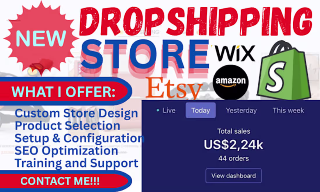 Cover image for I will build new profitable ecommerce dropshipping store via sh…