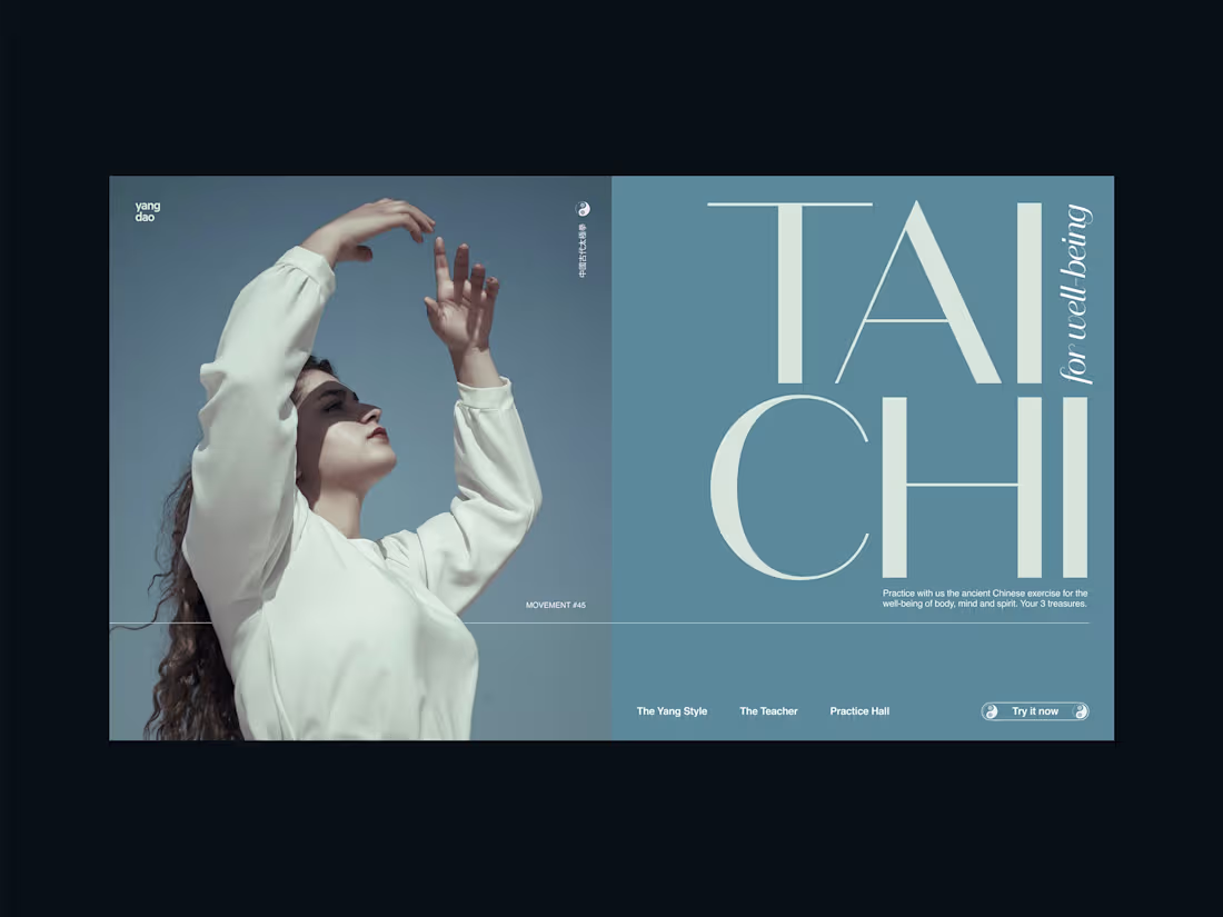 Cover image for Tai Chi School yangdao ~ Hero Web Design