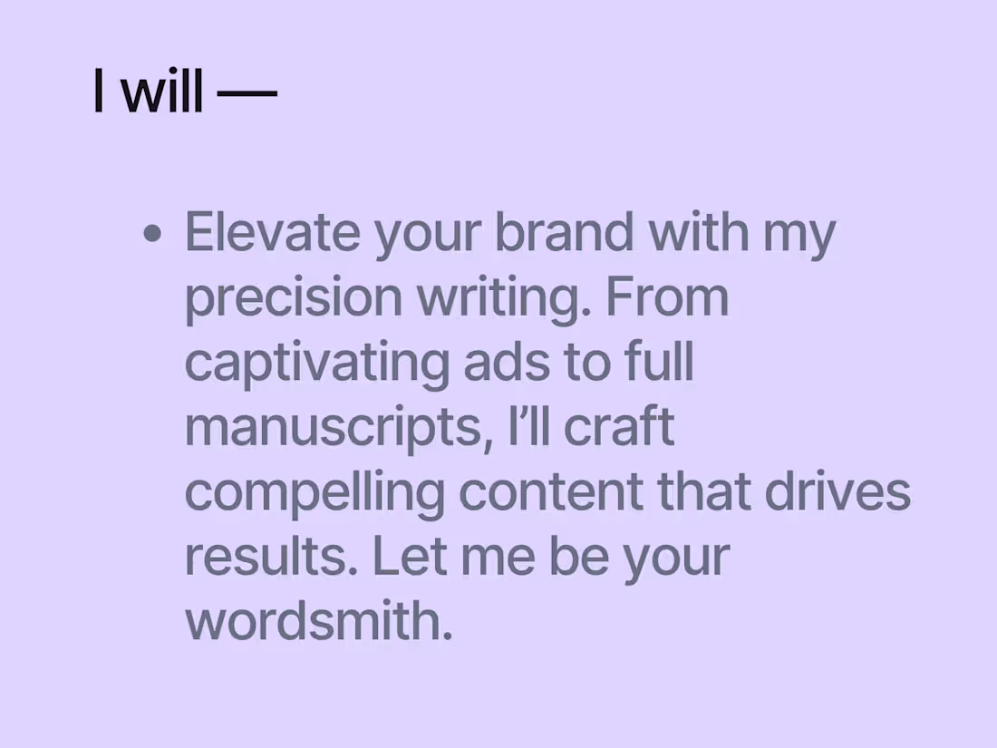 Cover image for Professional Copywriting and Ghostwriting Services