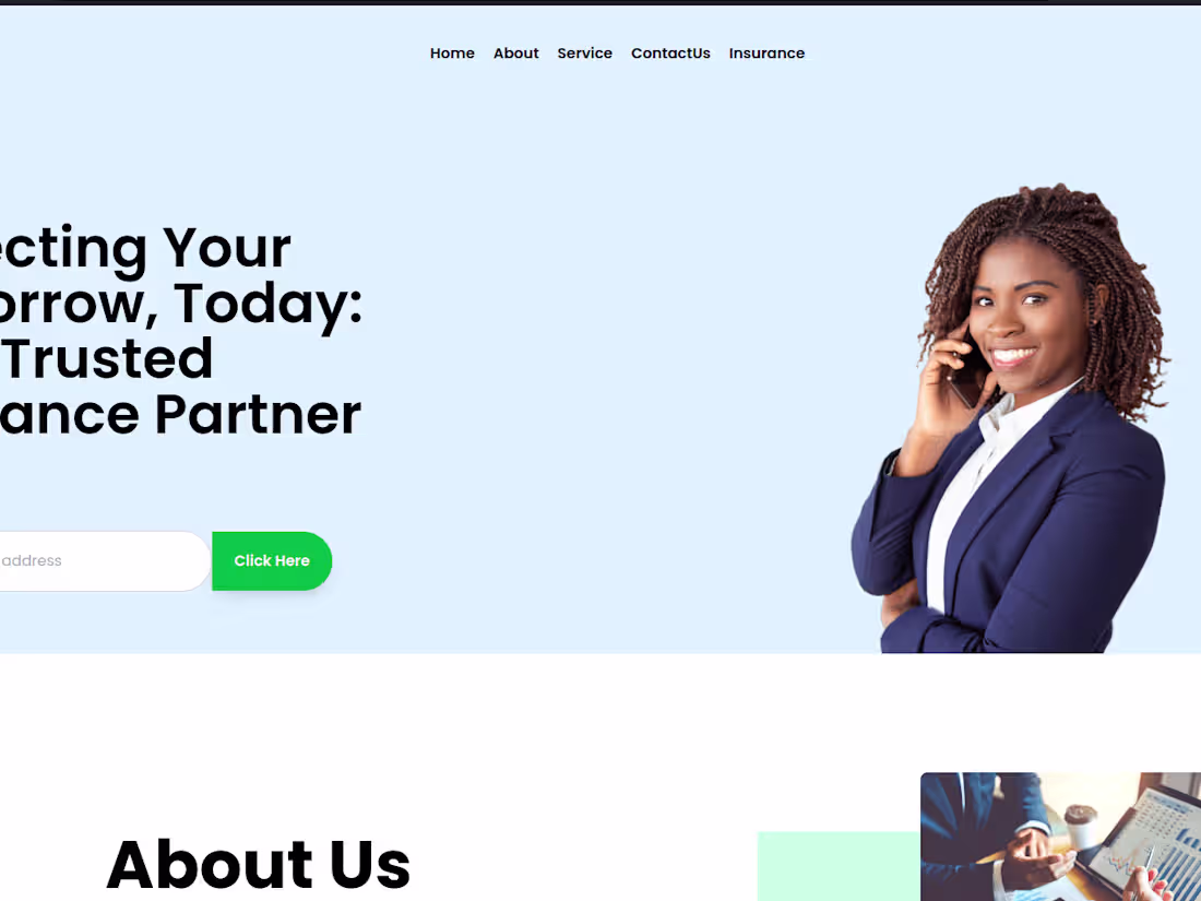 Cover image for Landing Page for Insurance Company