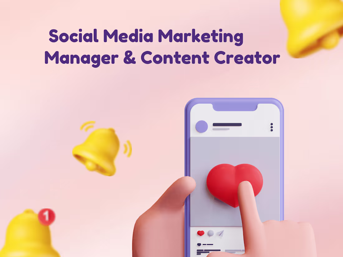 Cover image for Social media marketing manager and content creator