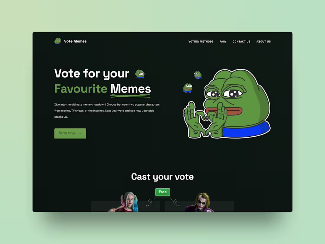 Cover image for Pop Culture/Memes Opinion Poll Landing Page