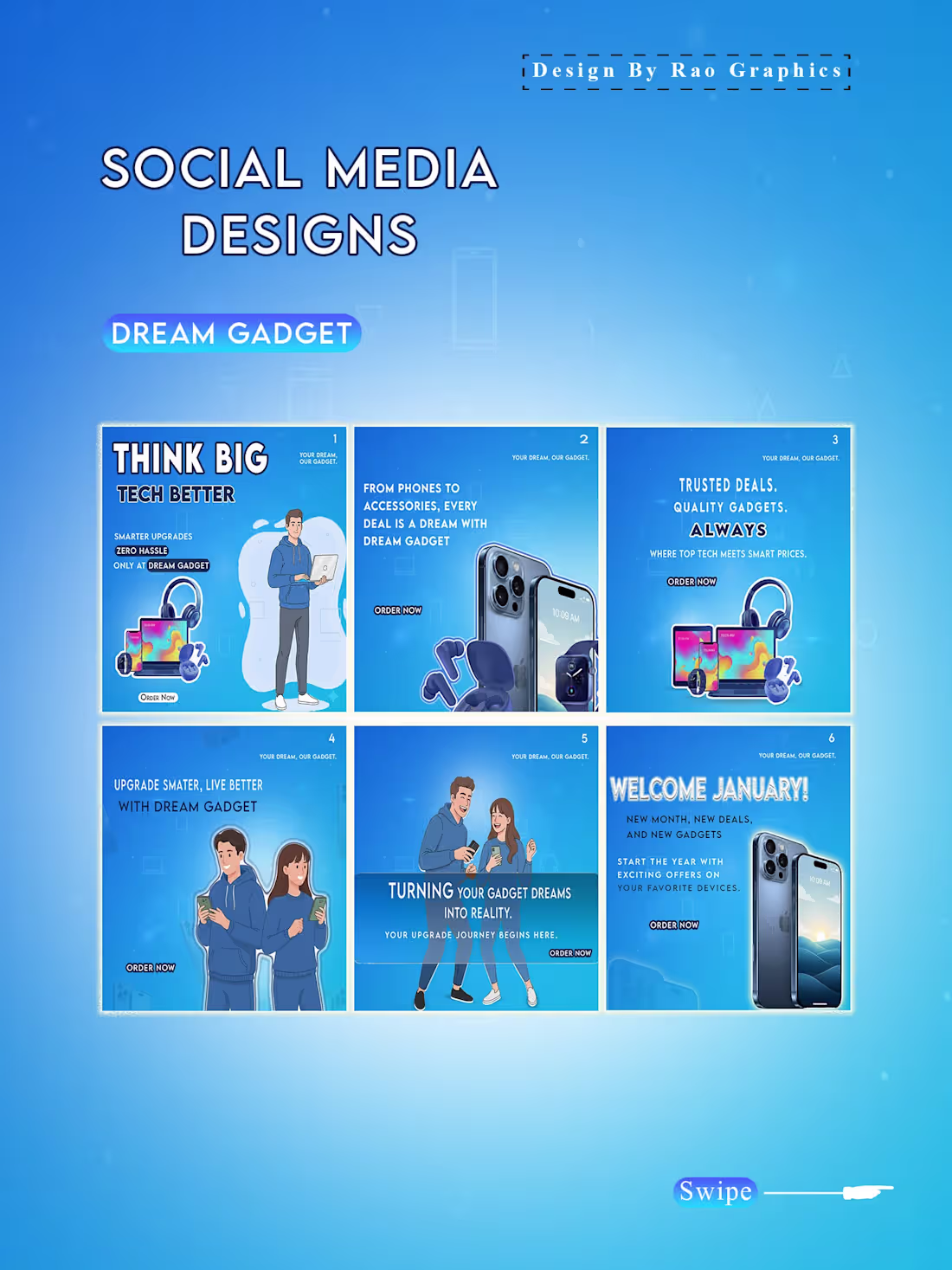Cover image for Dream Gadget January Tech Deals Campaign A vibrant social me...