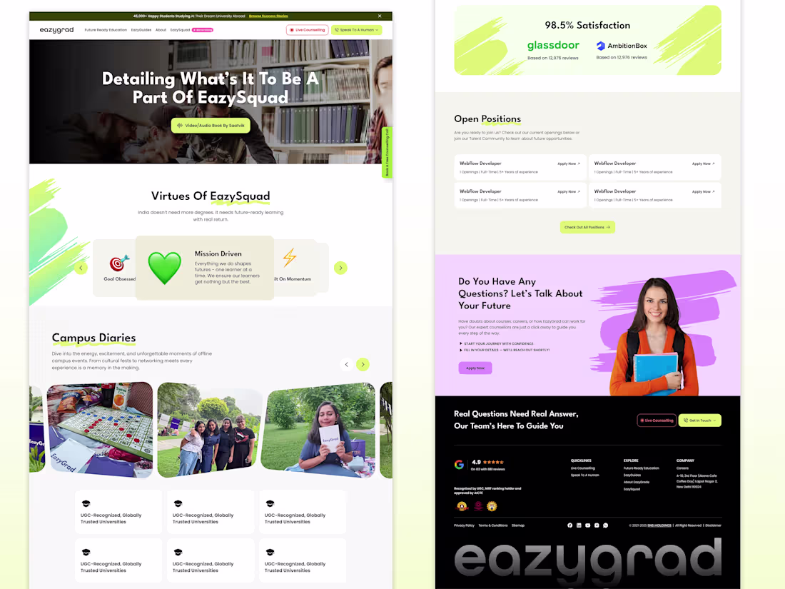 Cover image for EazyGrad Website Landing Page Design

Designed
