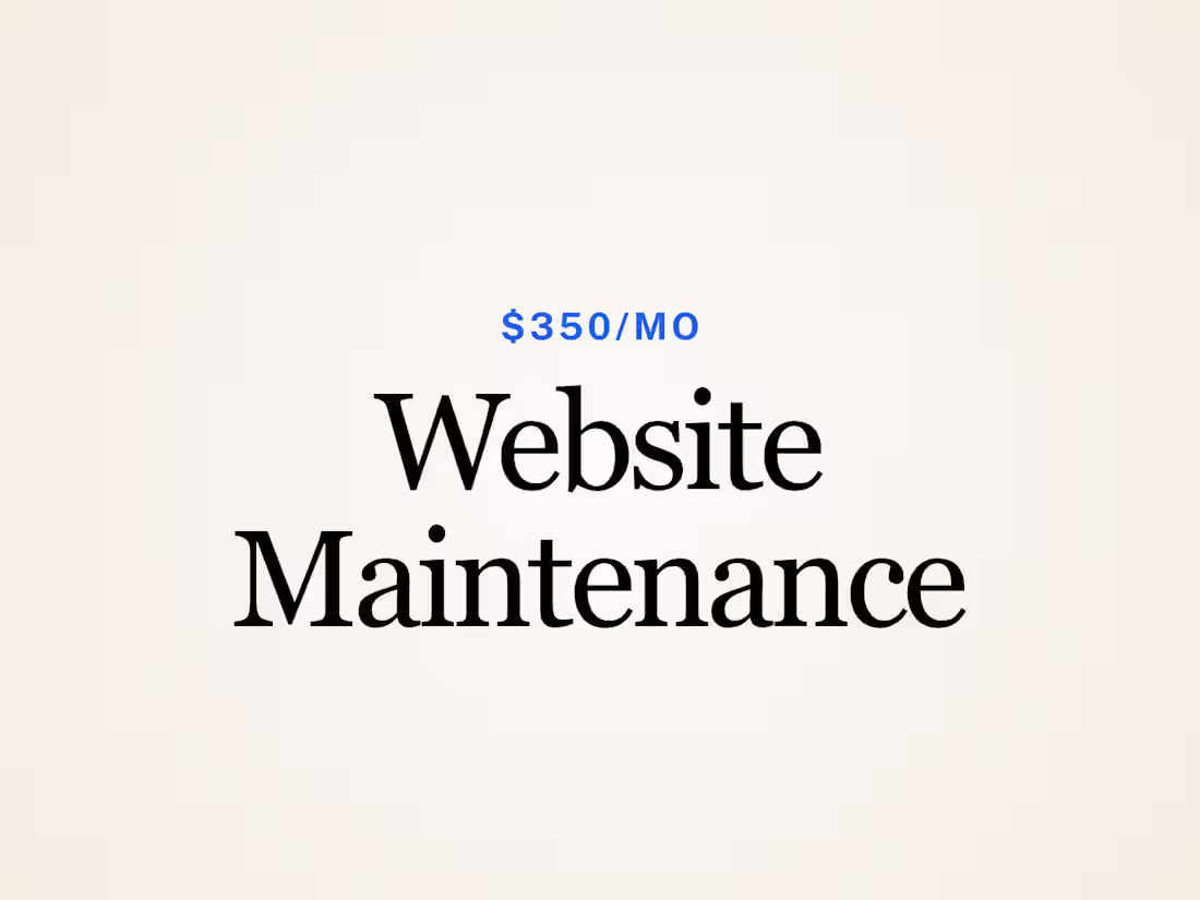 Cover image for Website Maintenance & Management — $350/month