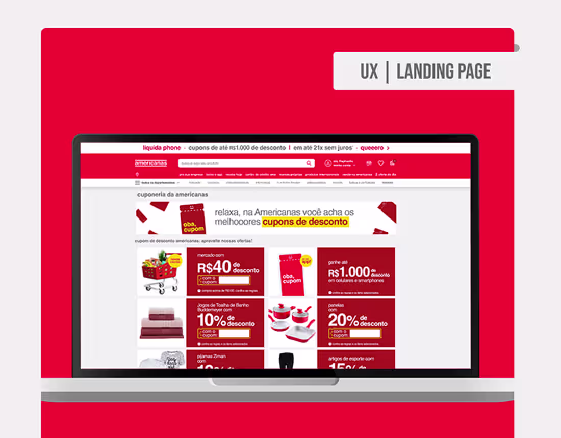 Cover image for hotsite | cuponeria americanas :: Behance