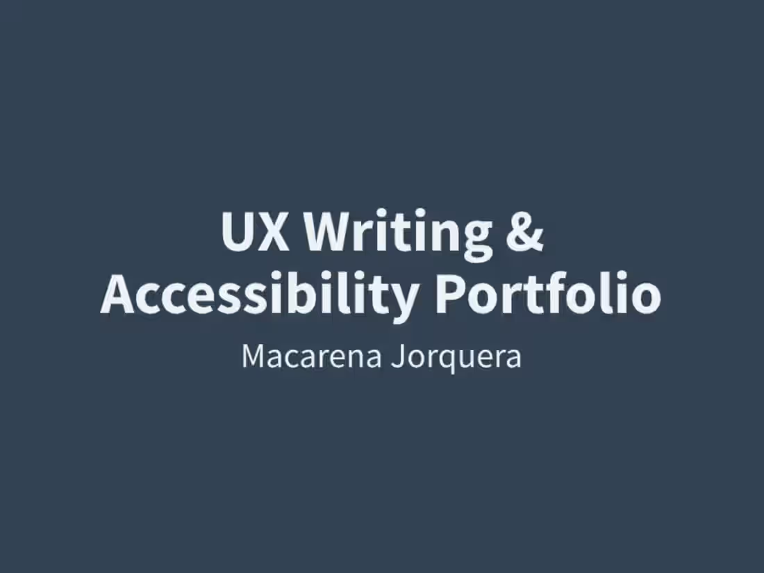 Cover image for UX Writing & Accessibility Portfolio