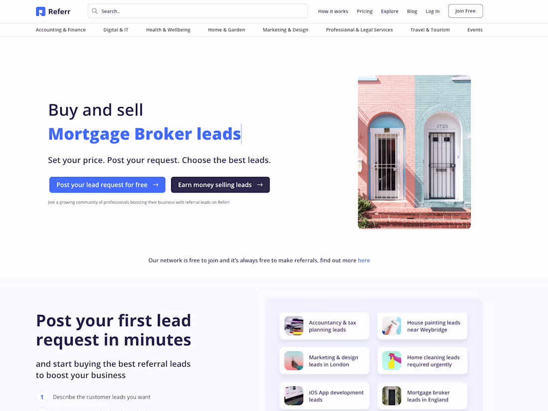 Cover image for Referr – Buy& sell leads platform - Website design & development