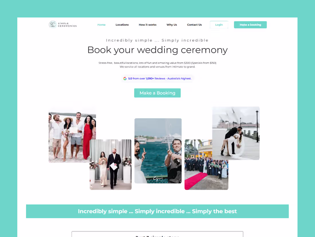 Cover image for Website Redesign & Optimization for Simple Ceremonies