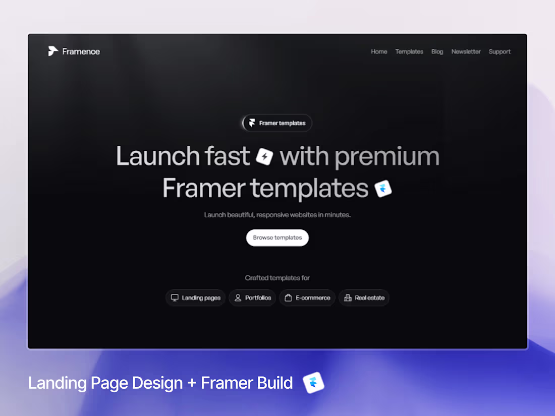 Cover image for Landing Page Design + Framer Build