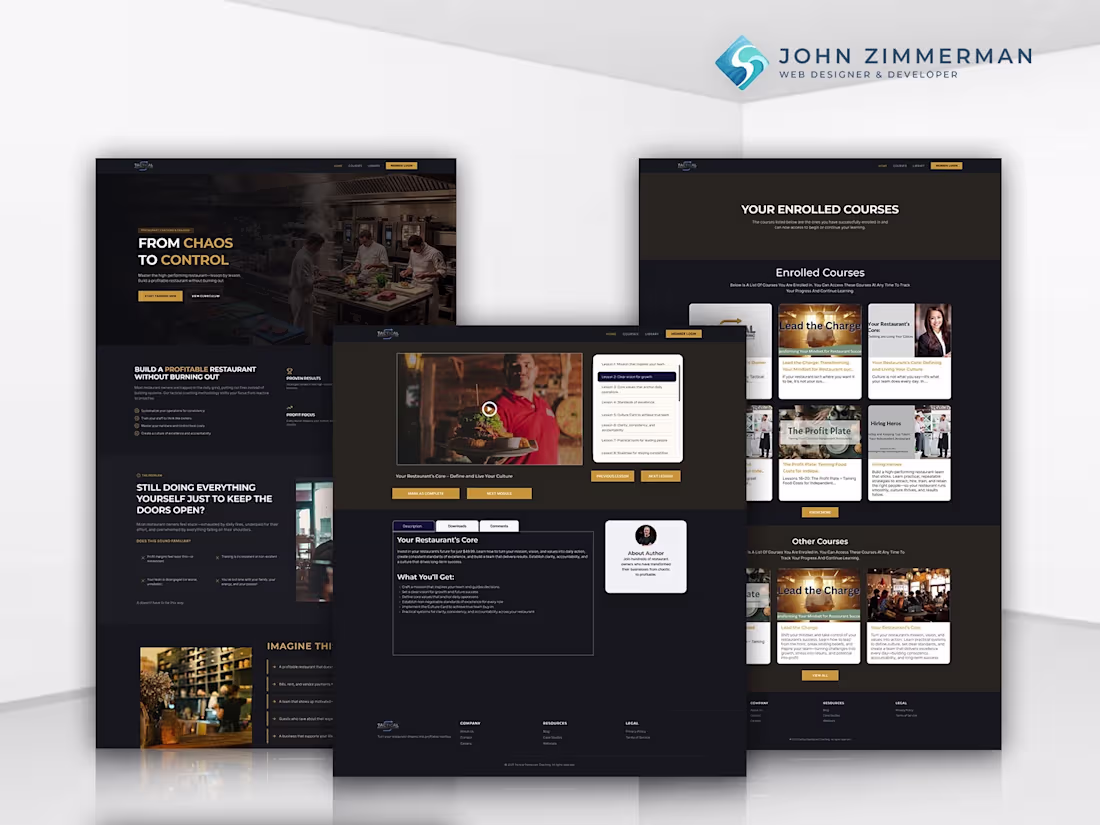 Cover image for Tactical Restaurant Coaching - Custom Kajabi Build