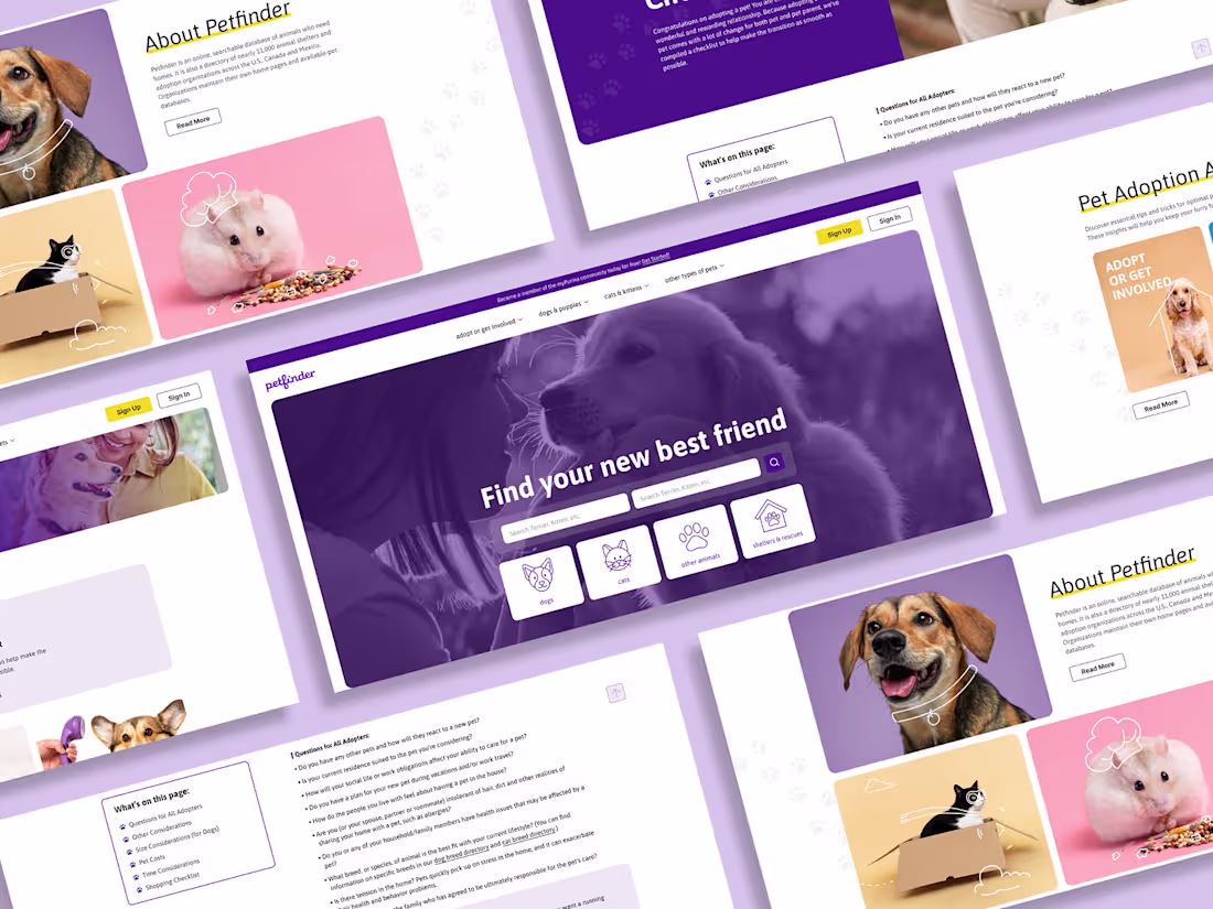 Cover image for Petfinder - Website Redesign