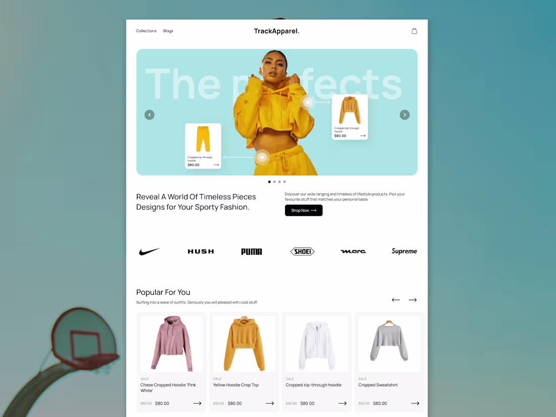 Cover image for TrackApparel - E-Commerce Framer Website 