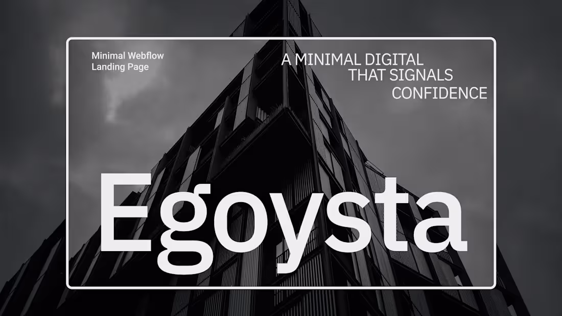 Cover image for Egoysta Webflow Landing Page Design