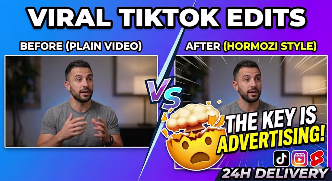 Cover image for edit viral tiktok reels and shorts like alex hormozi in 24 hours