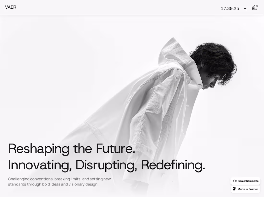 Cover image for Vaer  — High End Fashion eCommerce Template in Framer